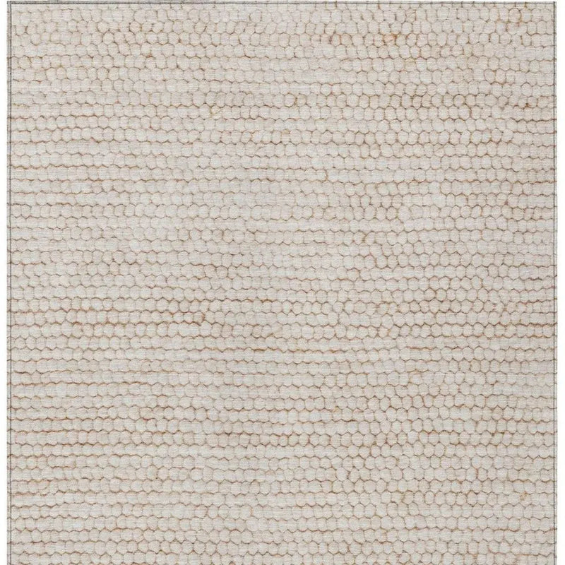 8' X 10' Ivory And Linen Striped Washable Indoor Outdoor Area Rug Homeroots Outdoor