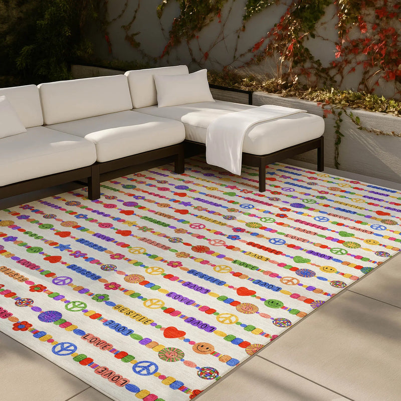 8' X 10' Ivory And Olive Green Geometric Washable Indoor Outdoor Area Rug Homeroots Outdoor