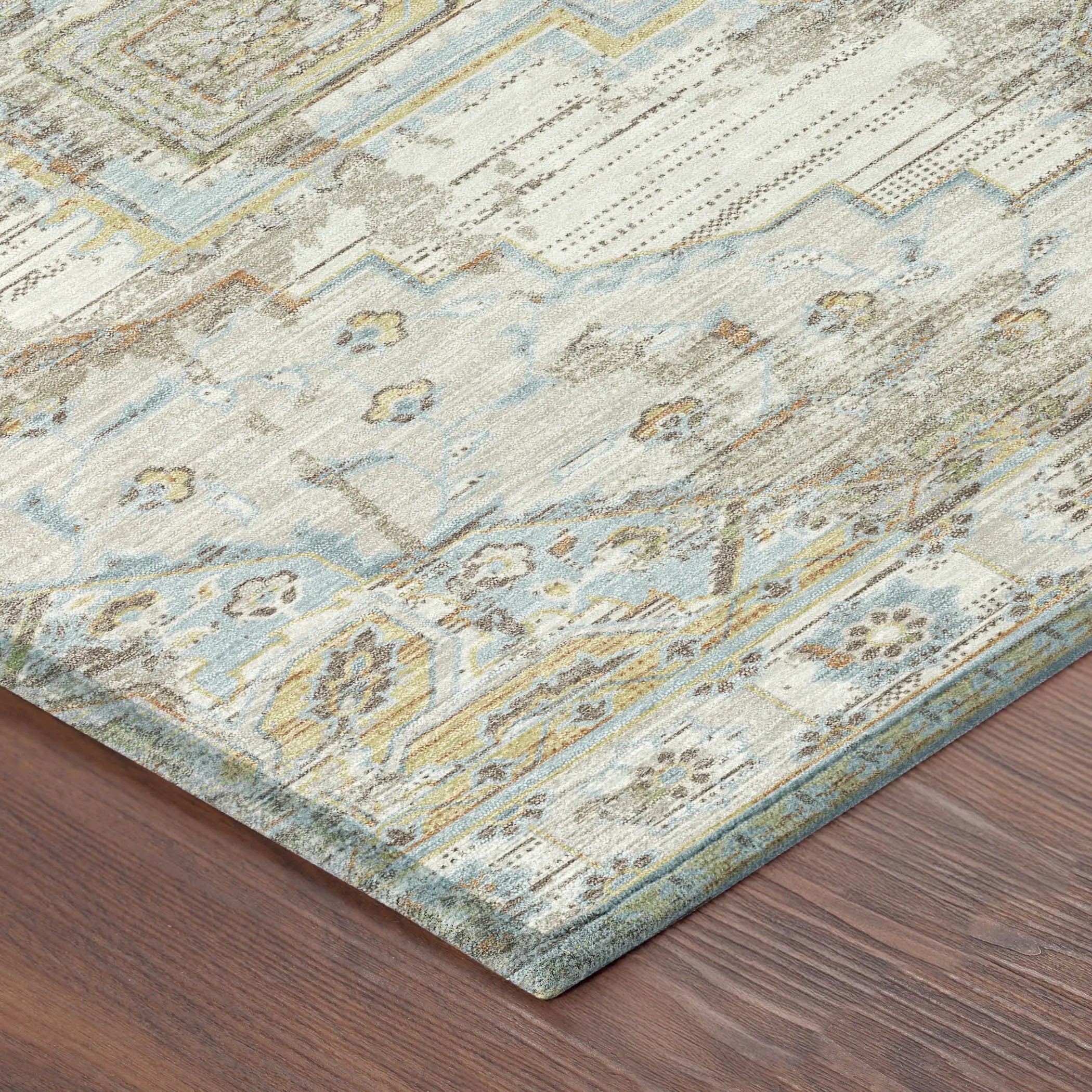 8' X 10' Ivory And Orange Oriental Washable Indoor Outdoor Area Rug Homeroots Outdoor