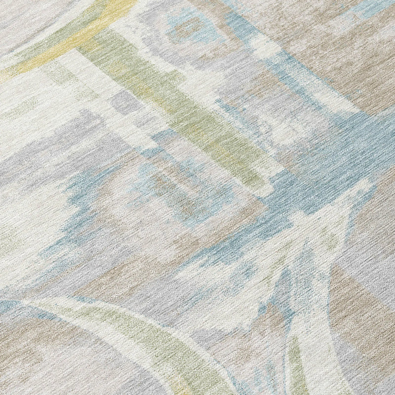 8' X 10' Ivory And Pearl Abstract Washable Indoor Outdoor Area Rug Homeroots Outdoor