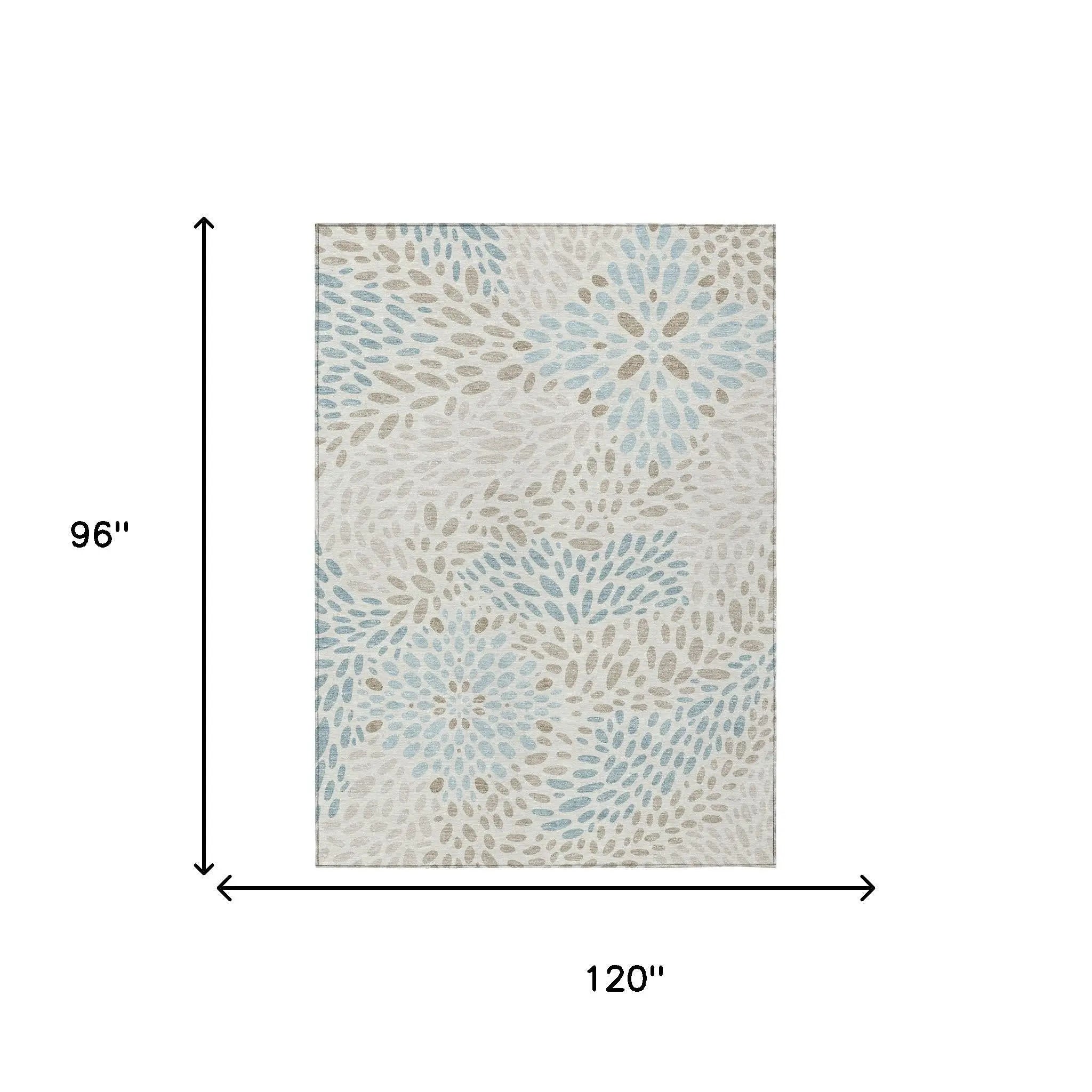 8' X 10' Ivory And Pearl Abstract Washable Indoor Outdoor Area Rug Homeroots Outdoor