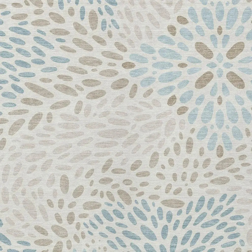 8' X 10' Ivory And Pearl Abstract Washable Indoor Outdoor Area Rug Homeroots Outdoor
