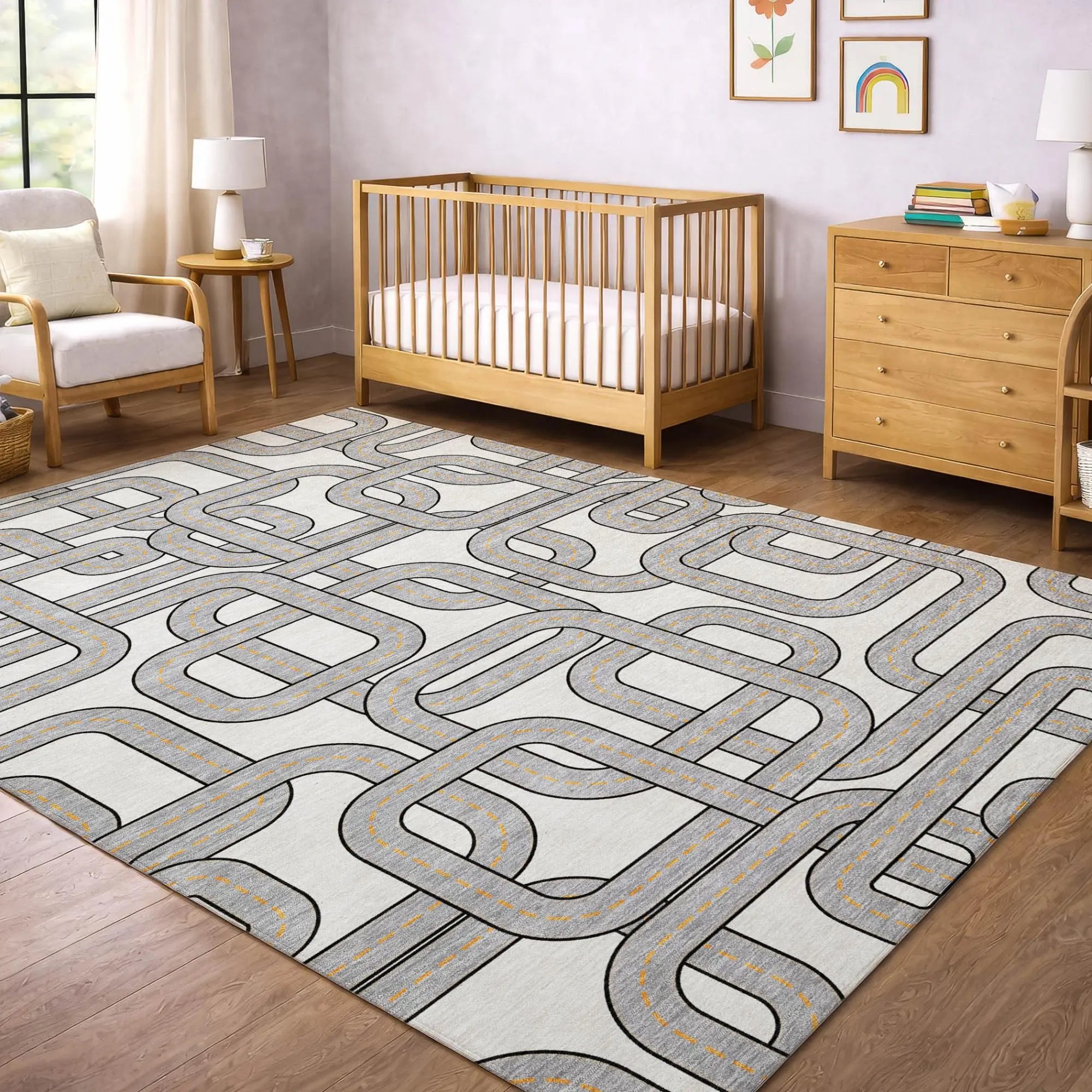 8' X 10' Ivory And Pewter Geometric Washable Indoor Outdoor Area Rug Homeroots Outdoor