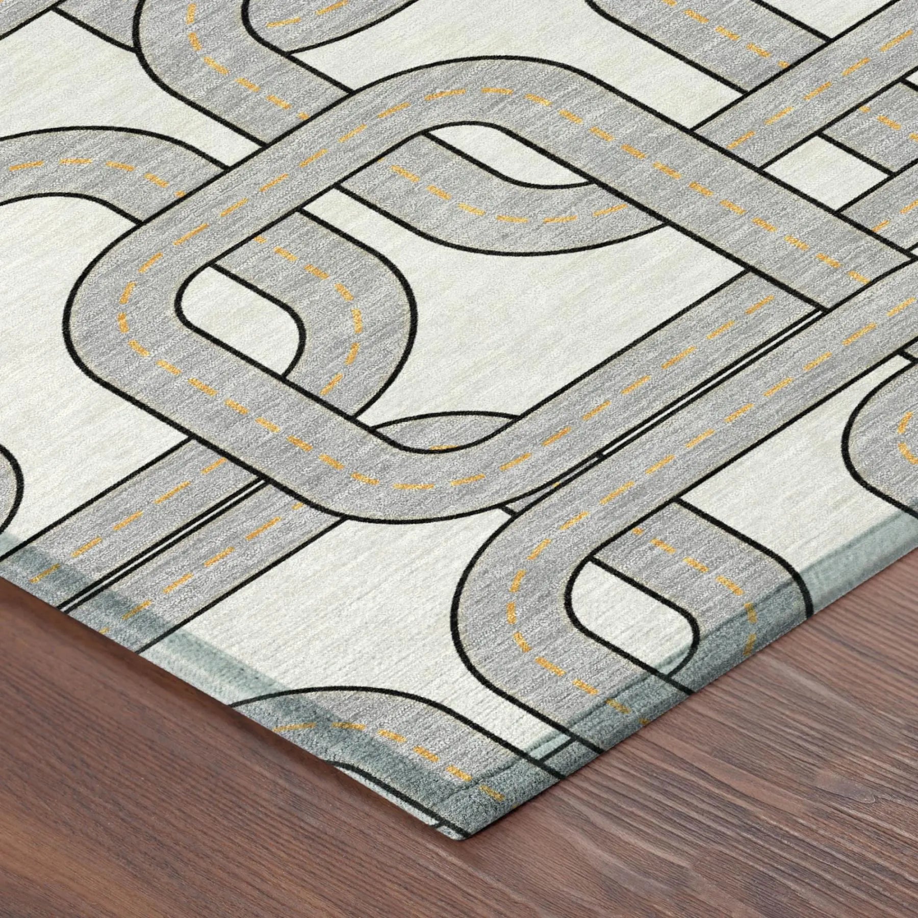 8' X 10' Ivory And Pewter Geometric Washable Indoor Outdoor Area Rug Homeroots Outdoor