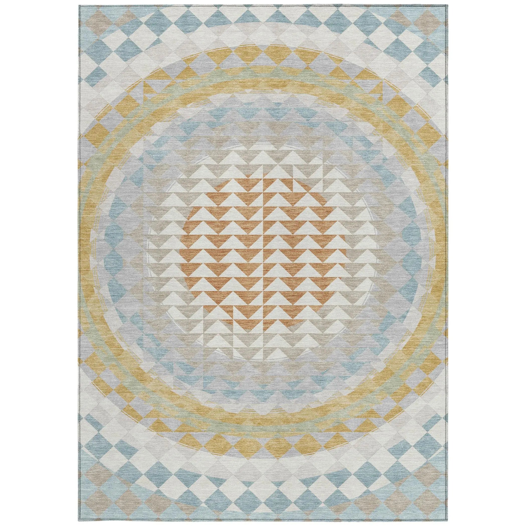 8' X 10' Ivory And Plum Geometric Washable Indoor Outdoor Area Rug Homeroots Outdoor