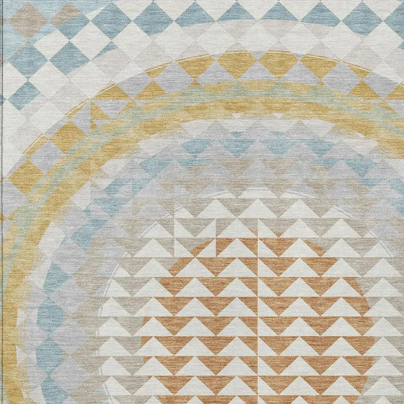 8' X 10' Ivory And Plum Geometric Washable Indoor Outdoor Area Rug Homeroots Outdoor
