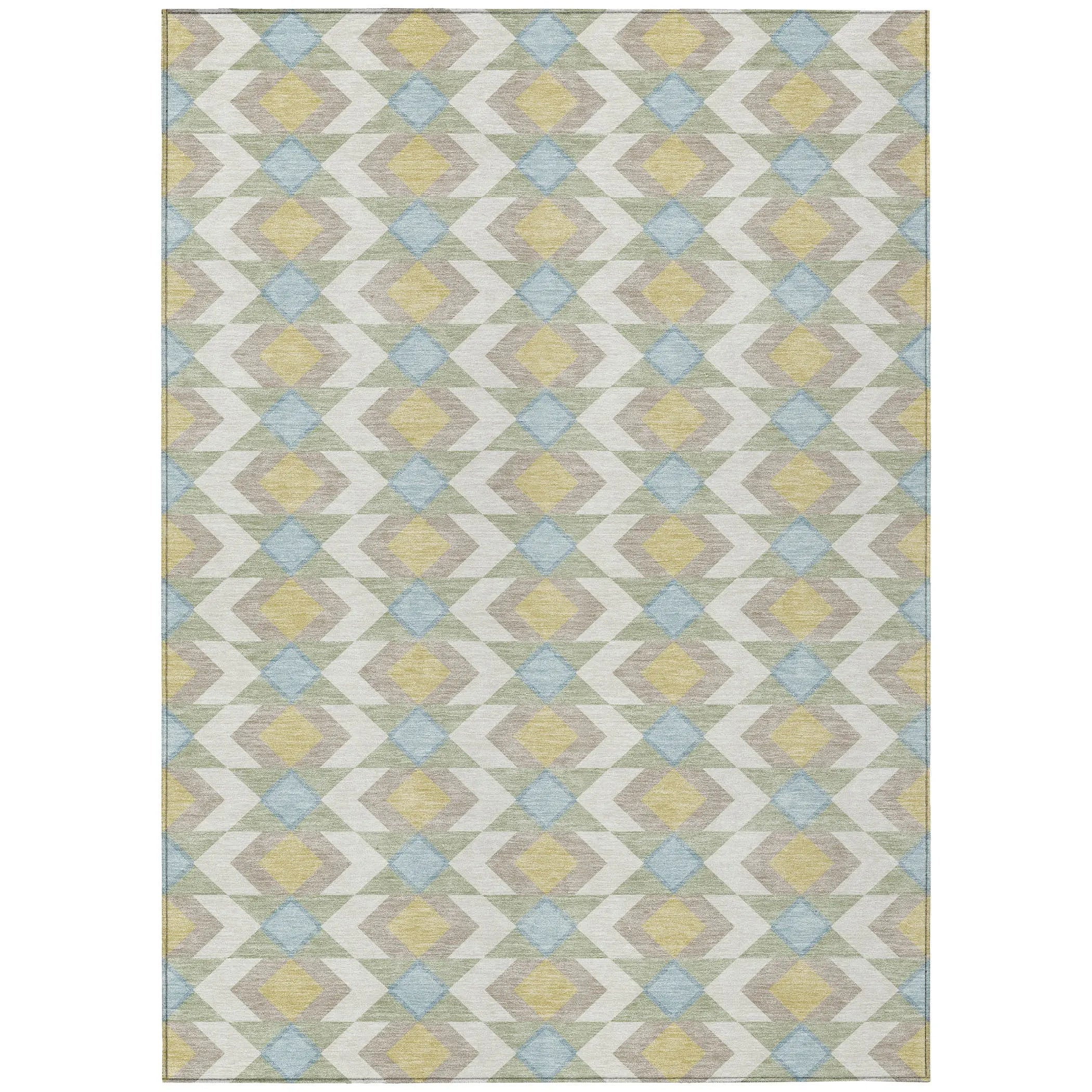 8' X 10' Ivory And Saffron Geometric Washable Indoor Outdoor Area Rug Homeroots Outdoor