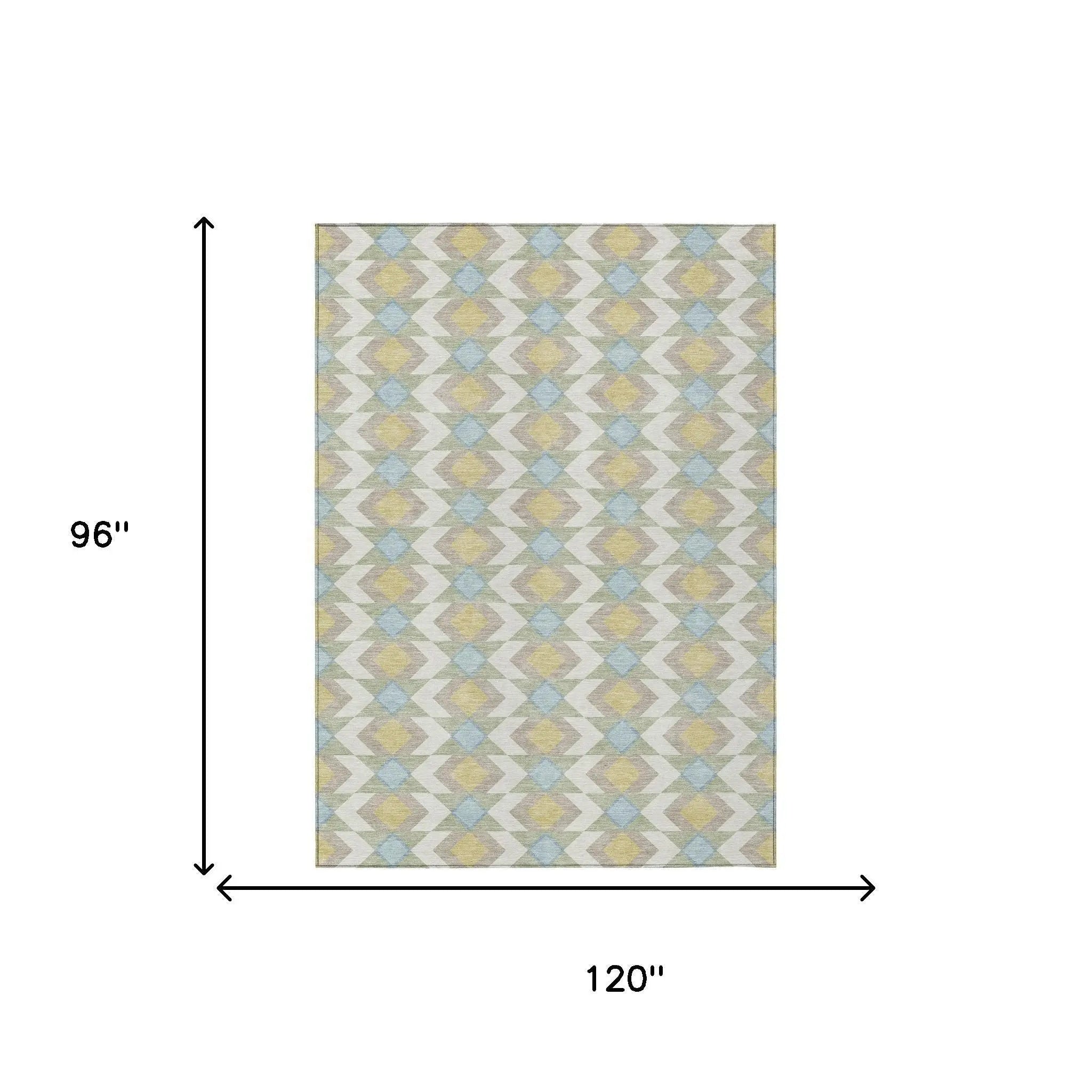 8' X 10' Ivory And Saffron Geometric Washable Indoor Outdoor Area Rug Homeroots Outdoor