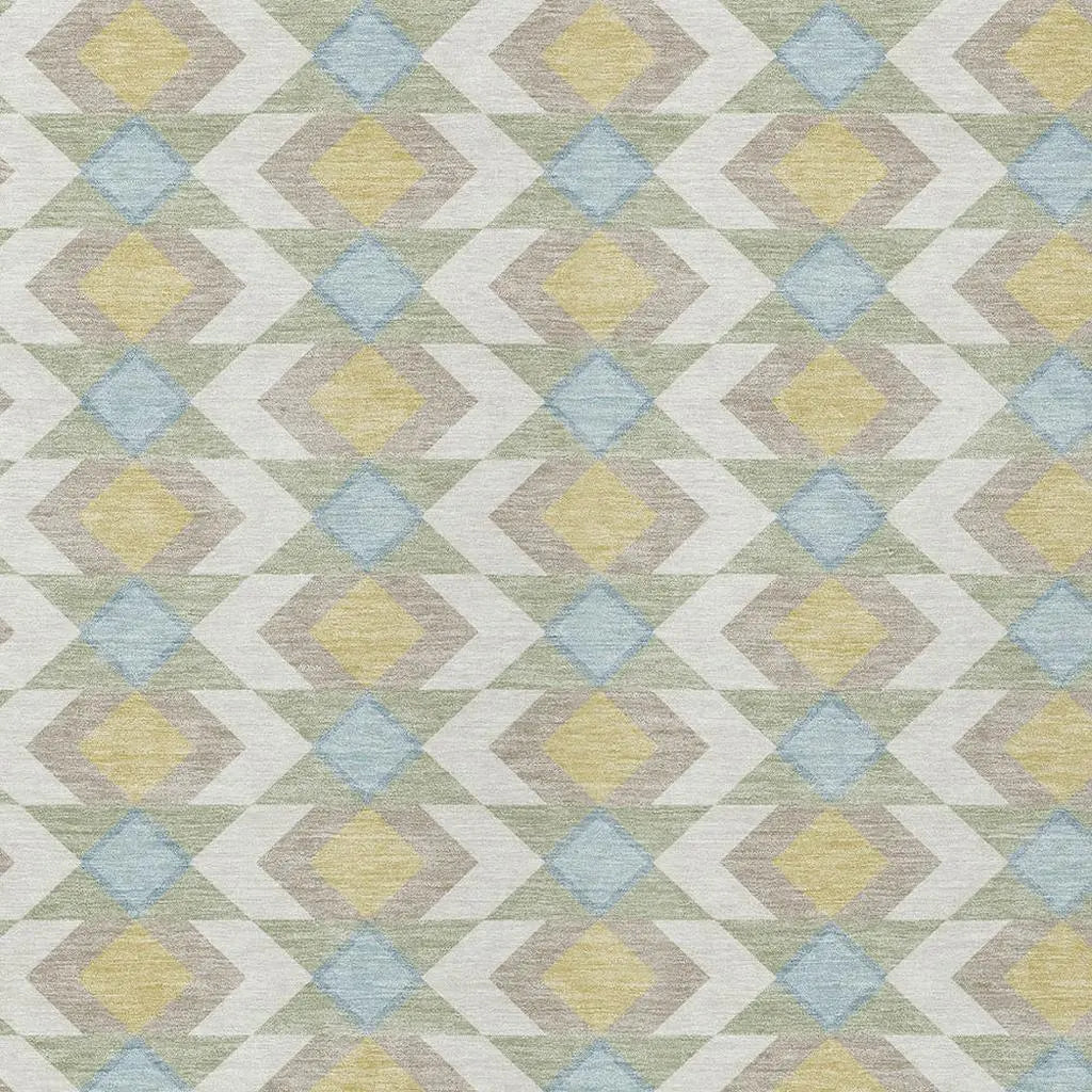 8' X 10' Ivory And Saffron Geometric Washable Indoor Outdoor Area Rug Homeroots Outdoor