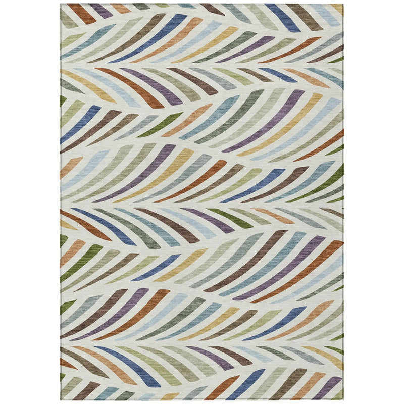 8' X 10' Ivory And Sage Abstract Washable Indoor Outdoor Area Rug Homeroots Outdoor