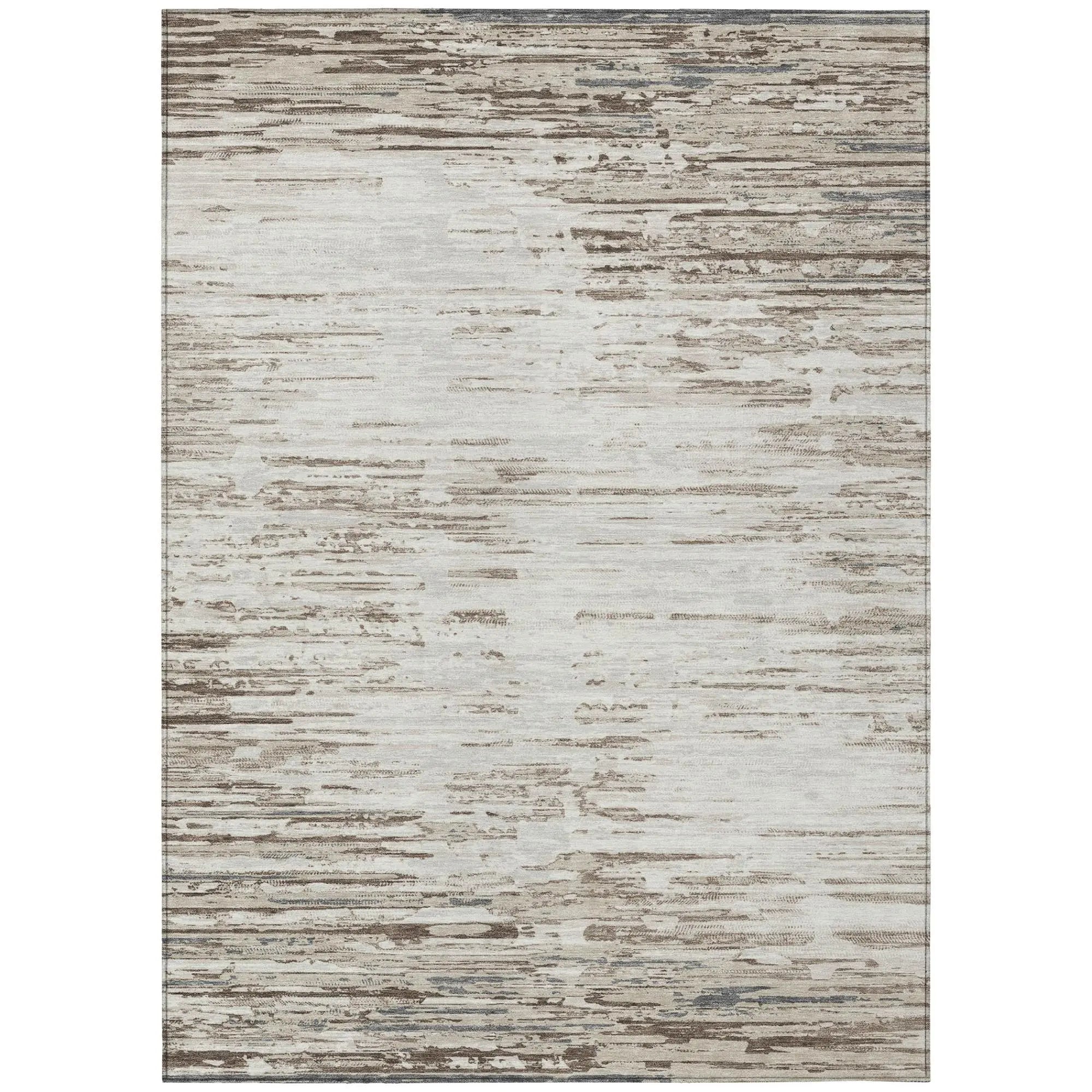 8' X 10' Ivory And Silver Abstract Washable Indoor Outdoor Area Rug Homeroots Outdoor