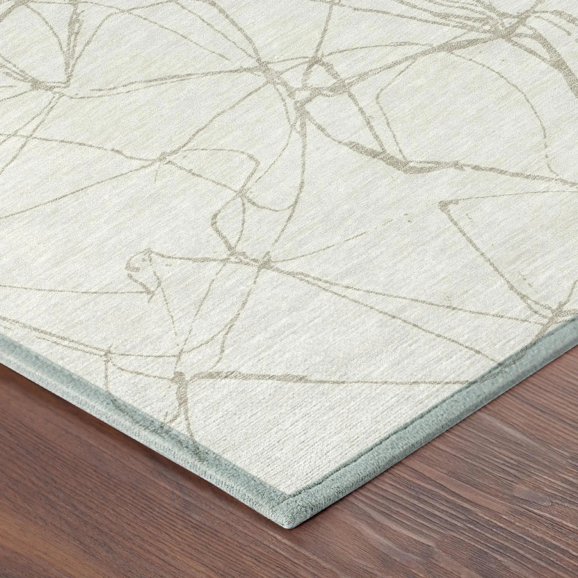 8' X 10' Ivory And Silver Abstract Washable Indoor Outdoor Area Rug Homeroots Outdoor