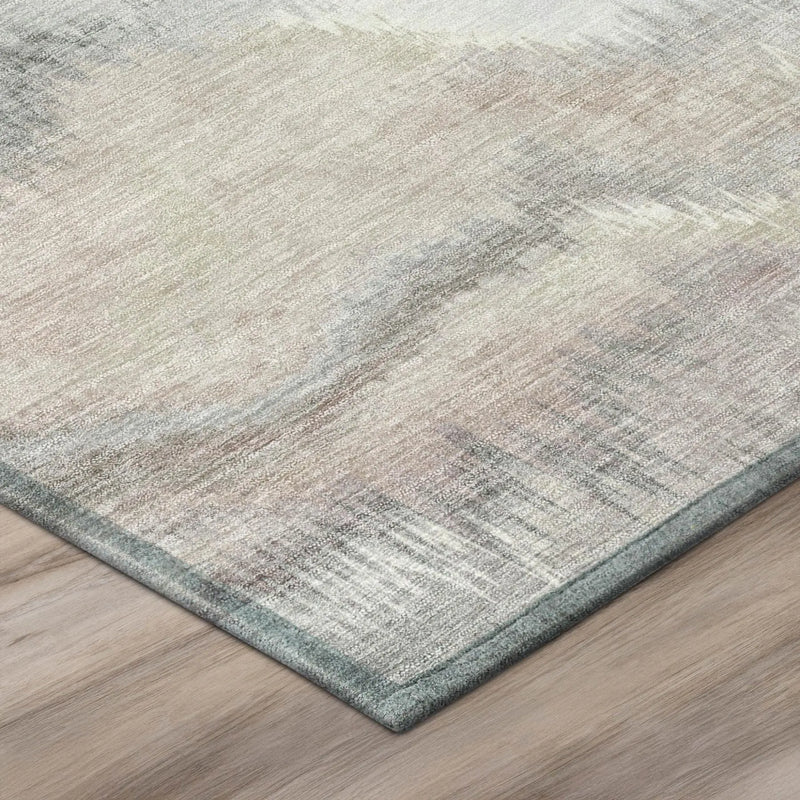 8' X 10' Ivory And Silver Abstract Washable Indoor Outdoor Area Rug Homeroots Outdoor