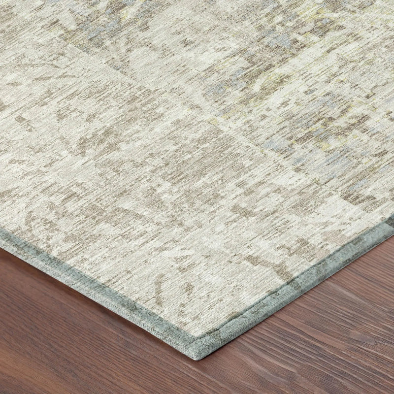 8' X 10' Ivory And Silver Abstract Washable Indoor Outdoor Area Rug Homeroots Outdoor