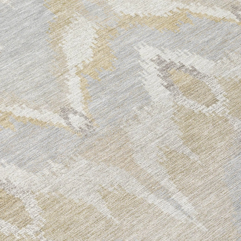 8' X 10' Ivory And Silver Abstract Washable Indoor Outdoor Area Rug Homeroots Outdoor