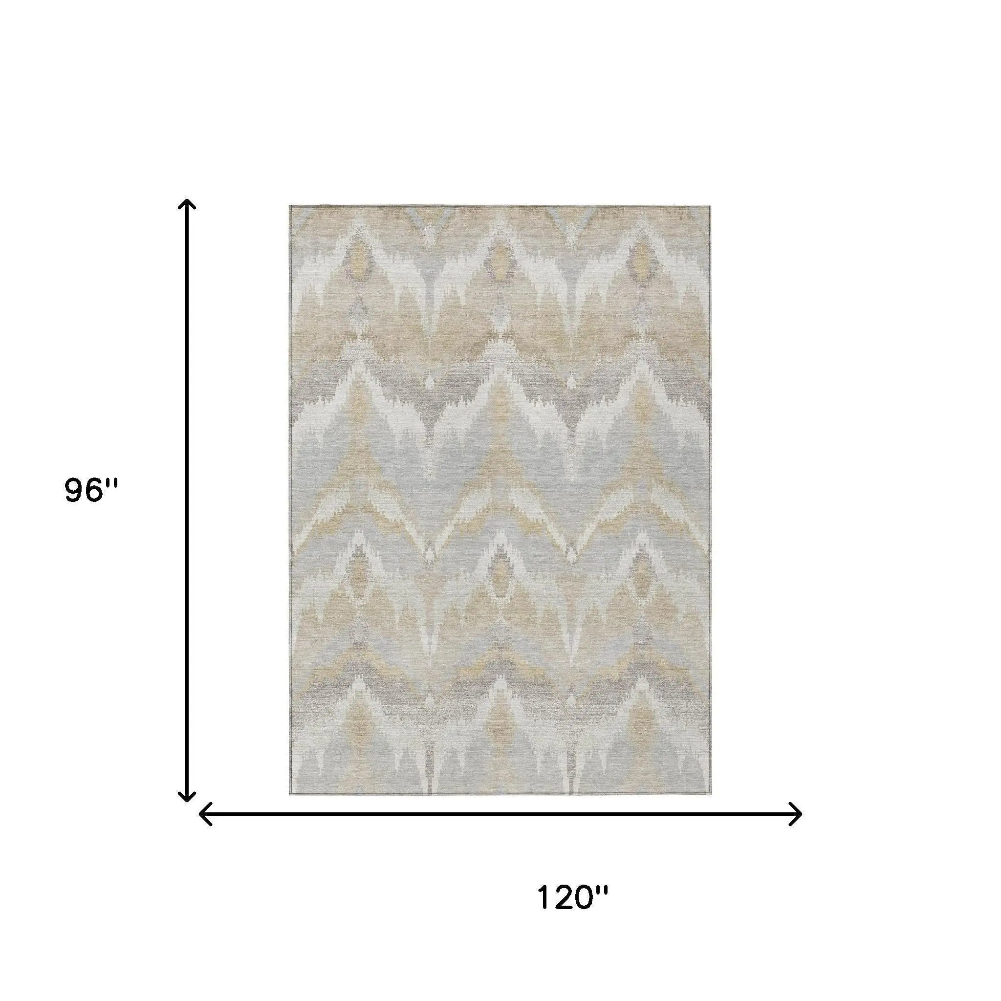 8' X 10' Ivory And Silver Abstract Washable Indoor Outdoor Area Rug Homeroots Outdoor