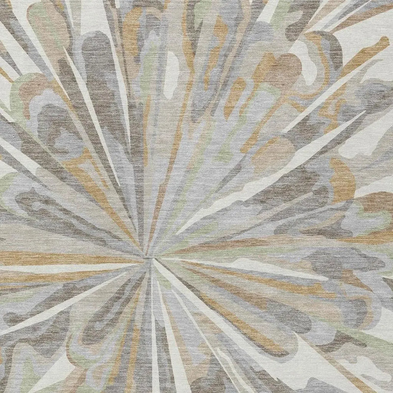 8' X 10' Ivory And Silver Abstract Washable Indoor Outdoor Area Rug Homeroots Outdoor