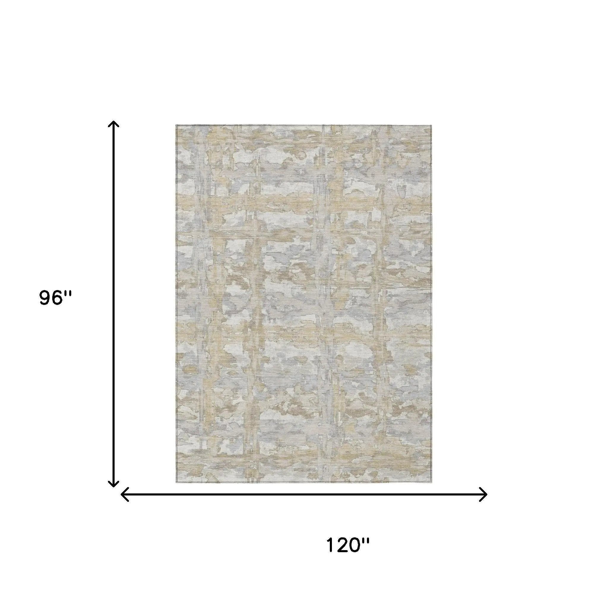 8' X 10' Ivory And Silver Abstract Washable Indoor Outdoor Area Rug Homeroots Outdoor