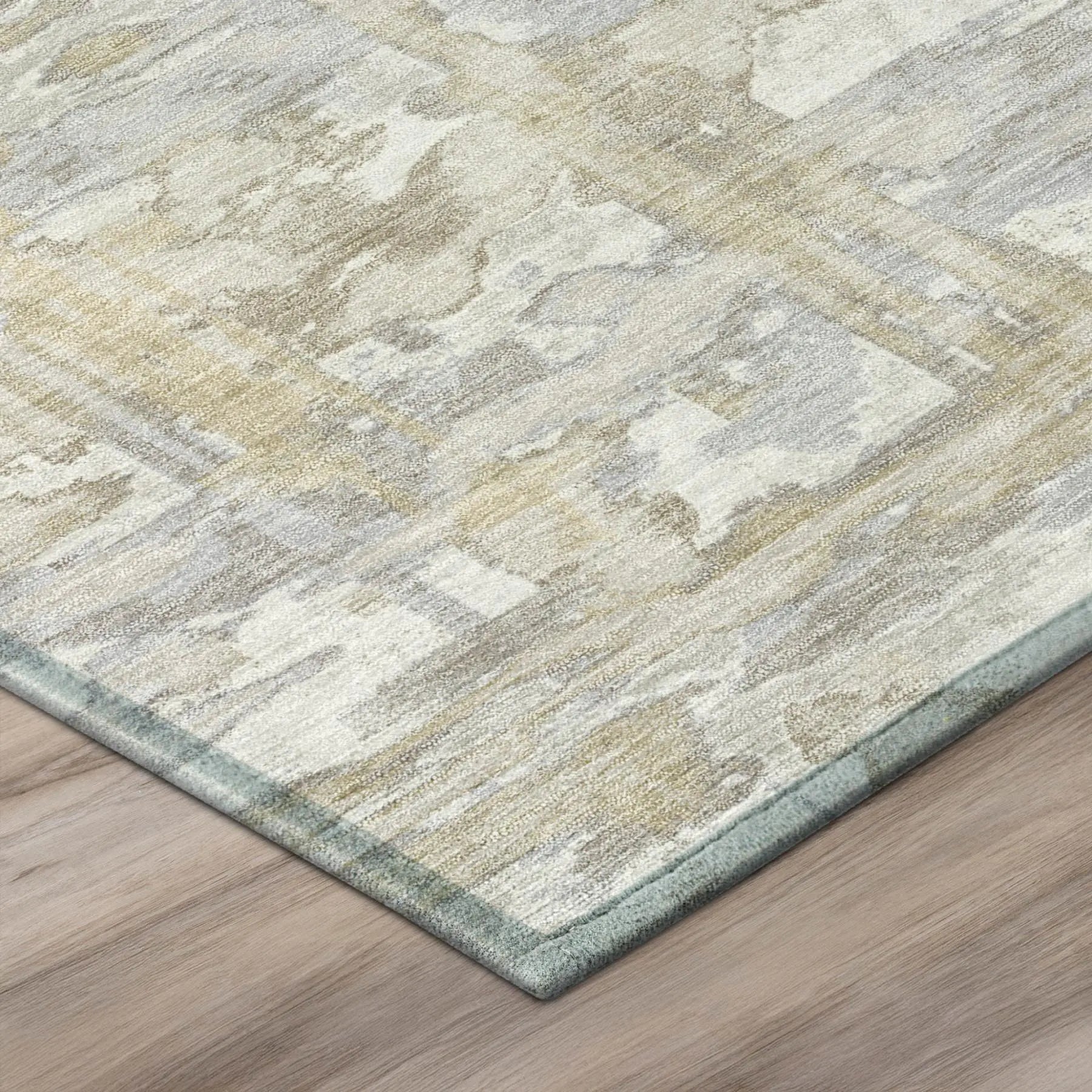 8' X 10' Ivory And Silver Abstract Washable Indoor Outdoor Area Rug Homeroots Outdoor
