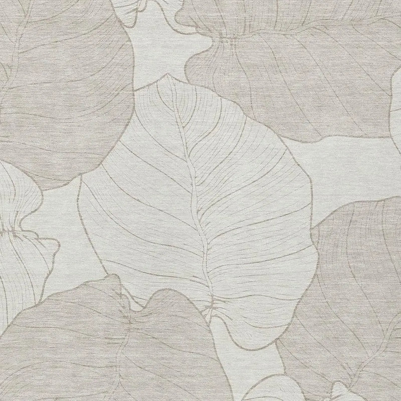 8' X 10' Ivory And Silver Floral Washable Indoor Outdoor Area Rug Homeroots Outdoor