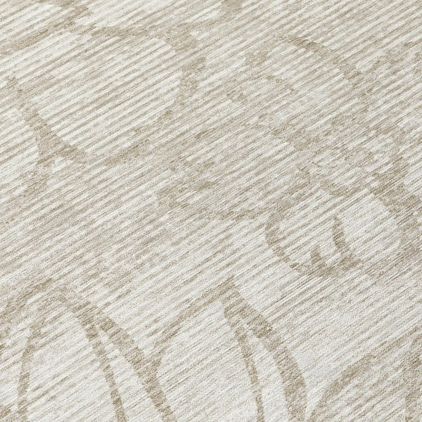 8' X 10' Ivory And Silver Floral Washable Indoor Outdoor Area Rug Homeroots Outdoor