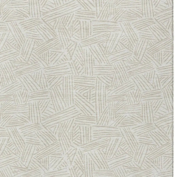 8' X 10' Ivory And Silver Geometric Washable Indoor Outdoor Area Rug Homeroots Outdoor