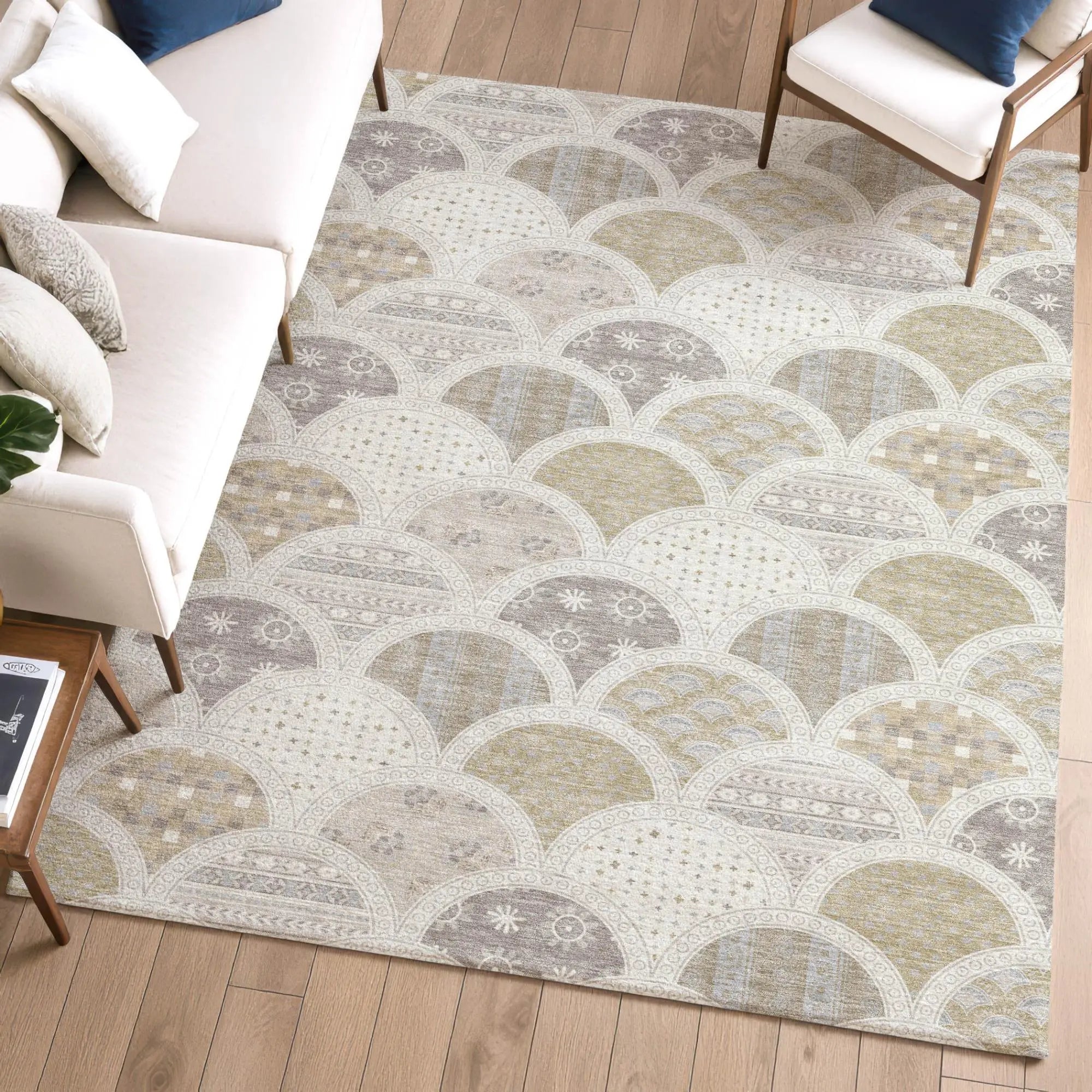 8' X 10' Ivory And Silver Geometric Washable Indoor Outdoor Area Rug Homeroots Outdoor