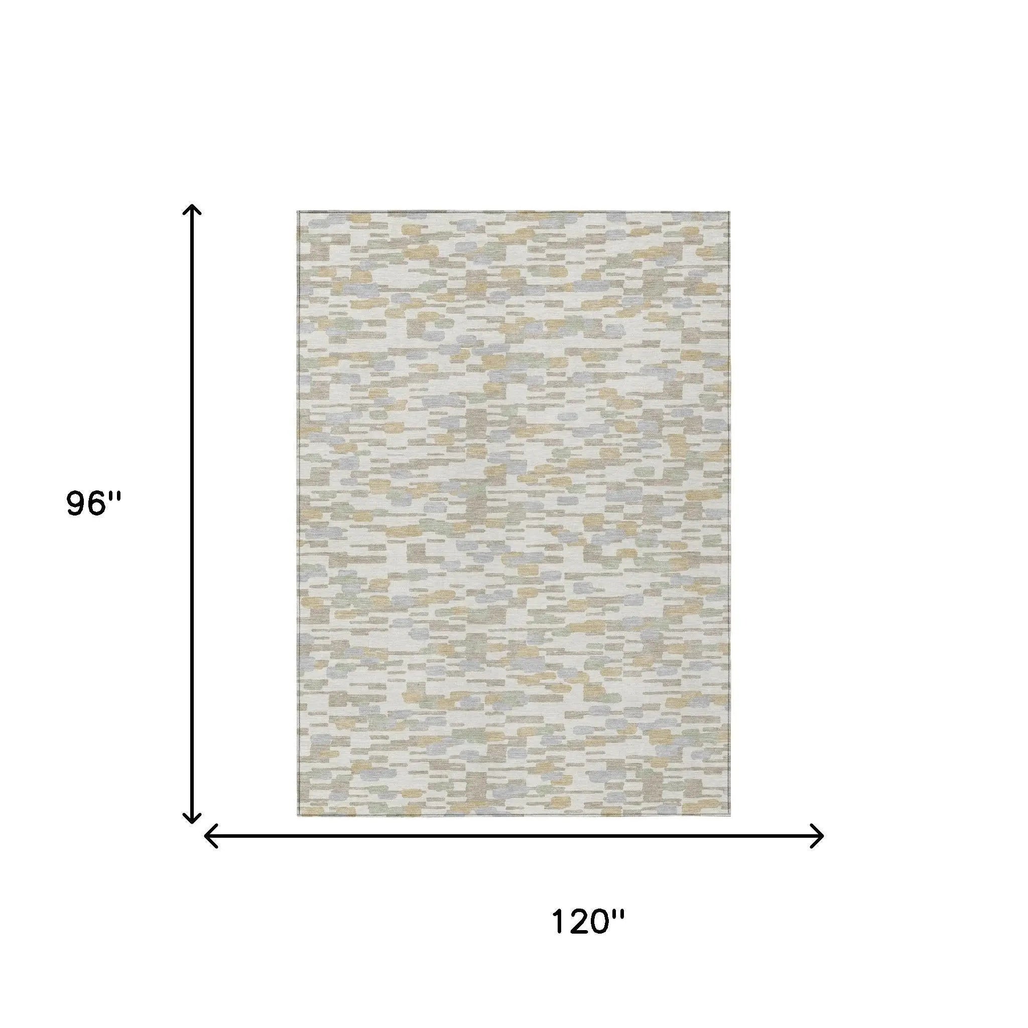 8' X 10' Ivory And Silver Geometric Washable Indoor Outdoor Area Rug Homeroots Outdoor