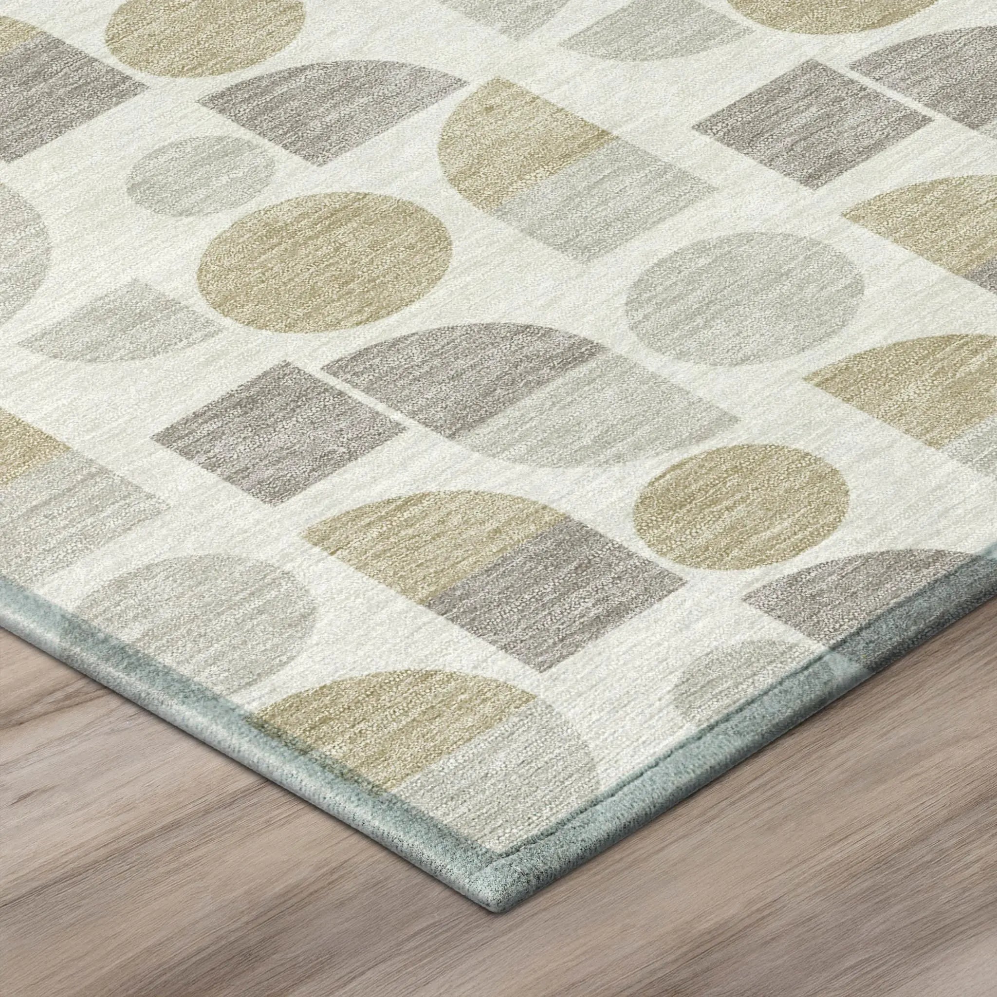 8' X 10' Ivory And Silver Geometric Washable Indoor Outdoor Area Rug Homeroots Outdoor