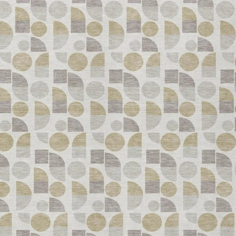 8' X 10' Ivory And Silver Geometric Washable Indoor Outdoor Area Rug Homeroots Outdoor