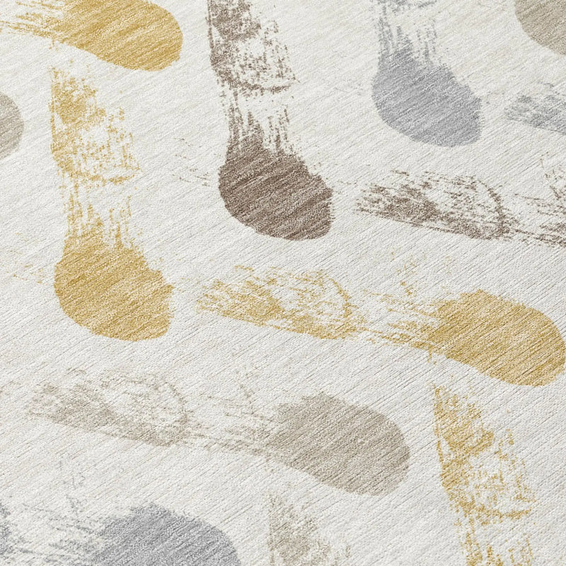 8' X 10' Ivory And Silver Geometric Washable Indoor Outdoor Area Rug Homeroots Outdoor