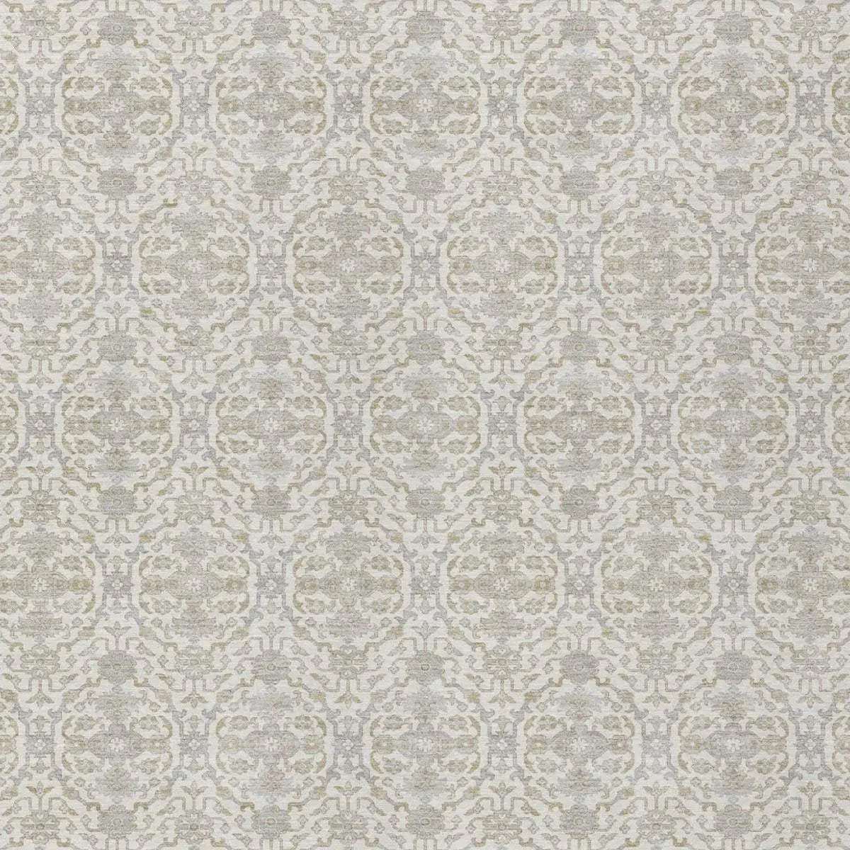 8' X 10' Ivory And Silver Oriental Washable Indoor Outdoor Area Rug Homeroots Outdoor