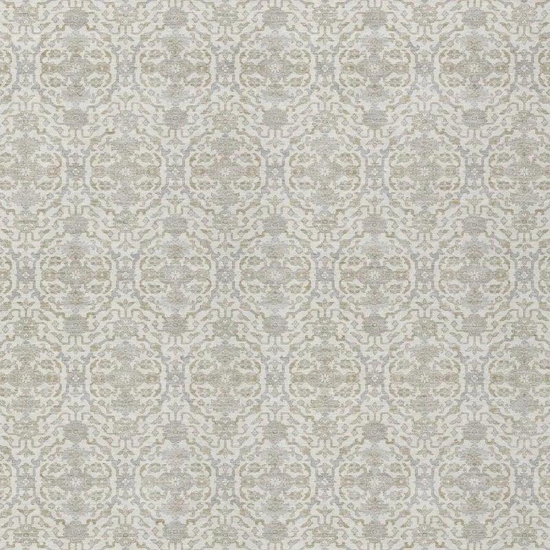 8' X 10' Ivory And Silver Oriental Washable Indoor Outdoor Area Rug Homeroots Outdoor