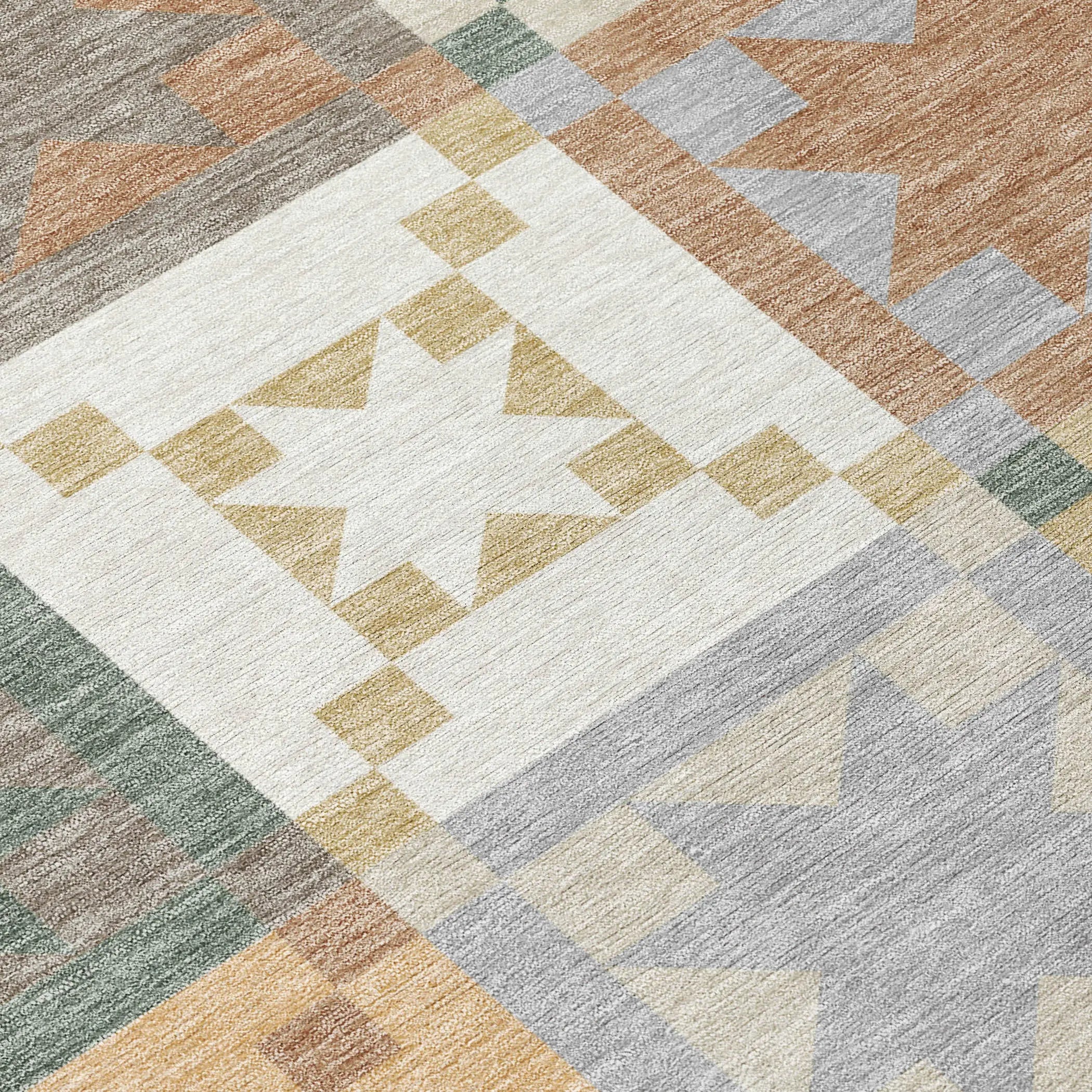 8' X 10' Ivory And Silver Patchwork Washable Indoor Outdoor Area Rug Homeroots Outdoor
