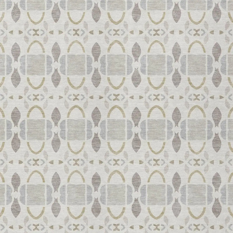 8' X 10' Ivory And Silver Striped Washable Indoor Outdoor Area Rug Homeroots Outdoor