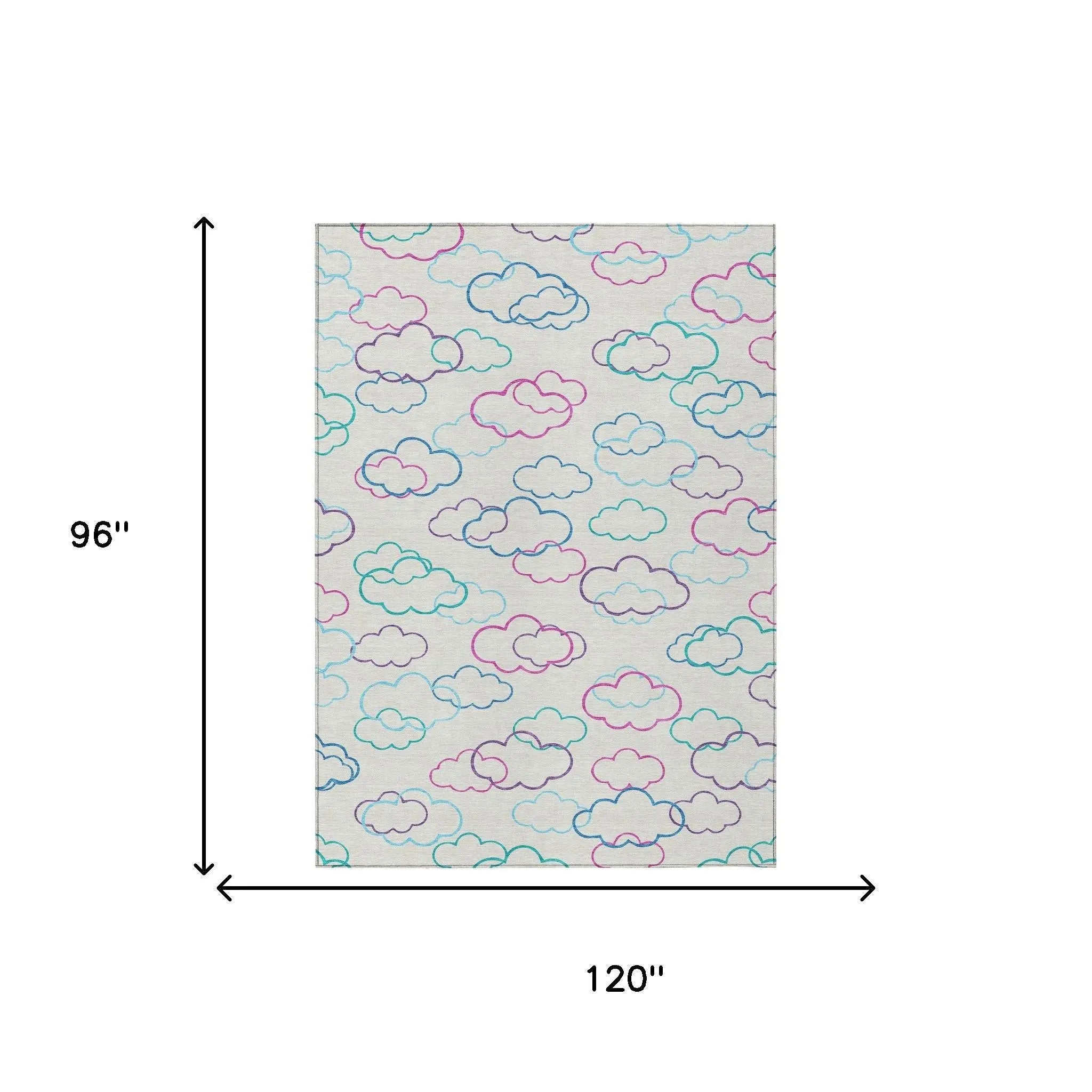 8' X 10' Ivory And Sky Blue Abstract Washable Indoor Outdoor Area Rug Homeroots Outdoor