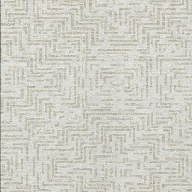 8' X 10' Ivory And Sky Blue Geometric Washable Indoor Outdoor Area Rug Homeroots Outdoor