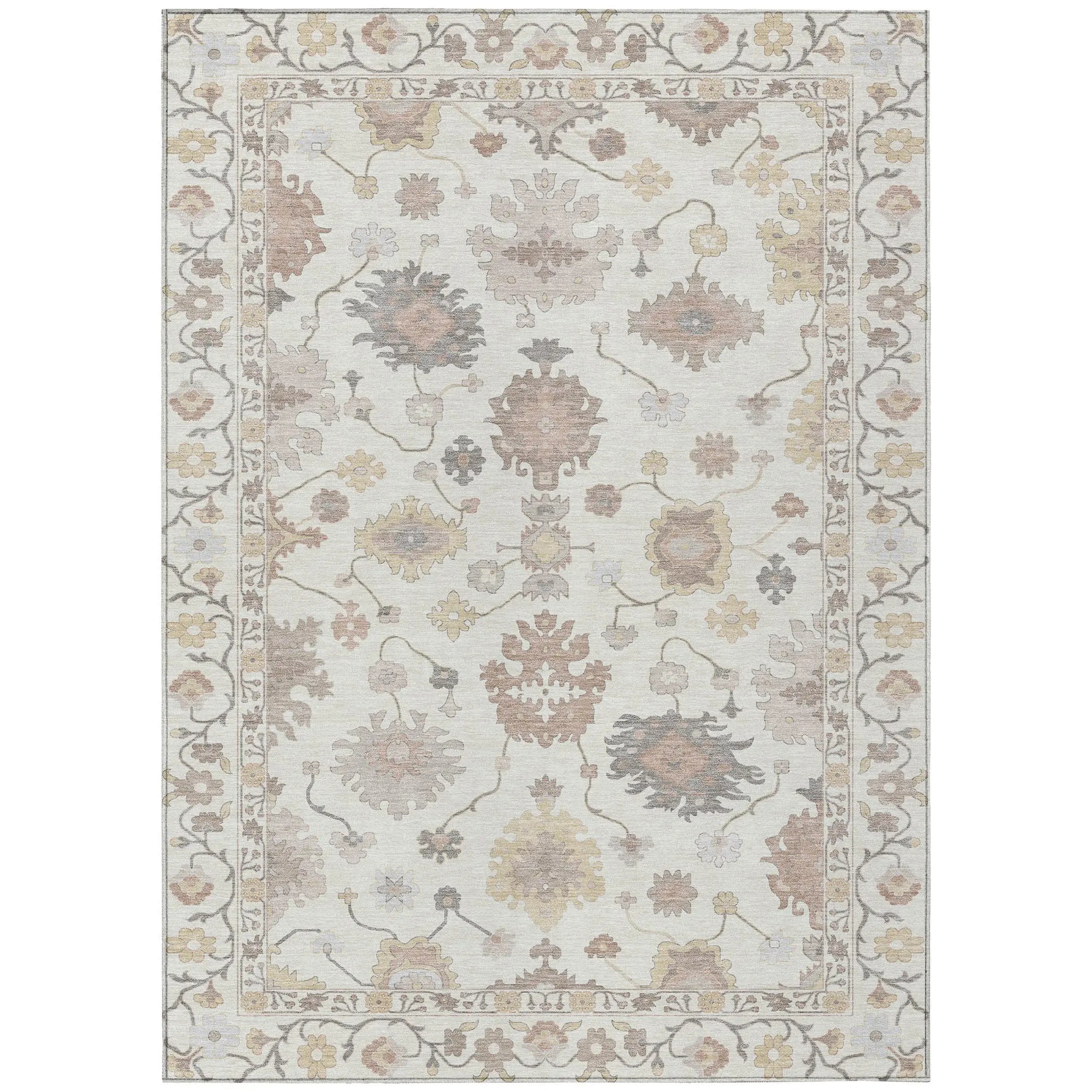 8' X 10' Ivory And Sky Blue Oriental Washable Indoor Outdoor Area Rug Homeroots Outdoor