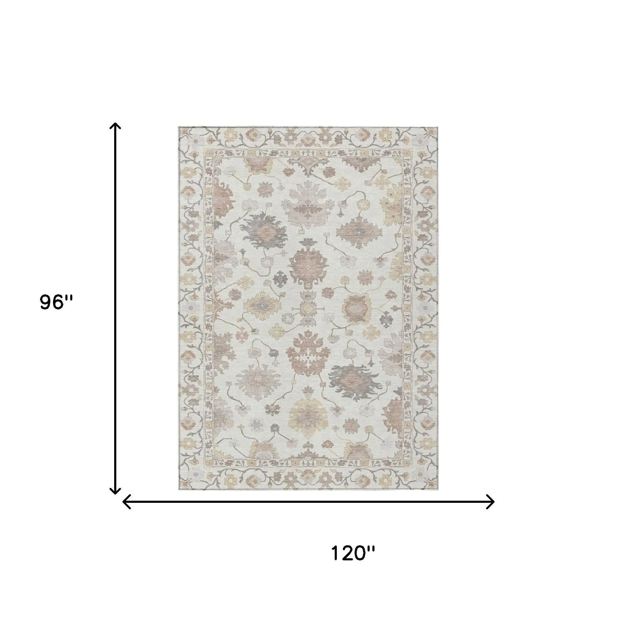 8' X 10' Ivory And Sky Blue Oriental Washable Indoor Outdoor Area Rug Homeroots Outdoor