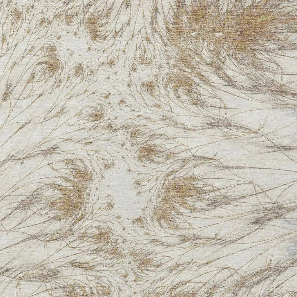 8' X 10' Ivory And Taupe Oriental Washable Indoor Outdoor Area Rug Homeroots Outdoor
