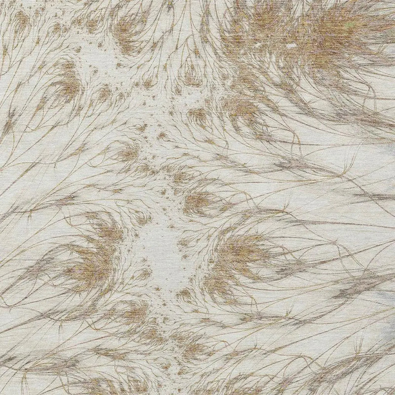 8' X 10' Ivory And Taupe Oriental Washable Indoor Outdoor Area Rug Homeroots Outdoor