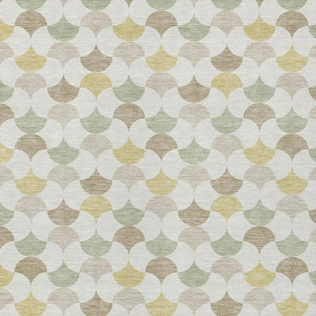 8' X 10' Ivory And Wheat Geometric Washable Indoor Outdoor Area Rug Homeroots Outdoor