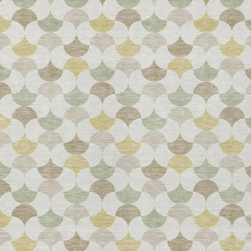 8' X 10' Ivory And Wheat Geometric Washable Indoor Outdoor Area Rug Homeroots Outdoor