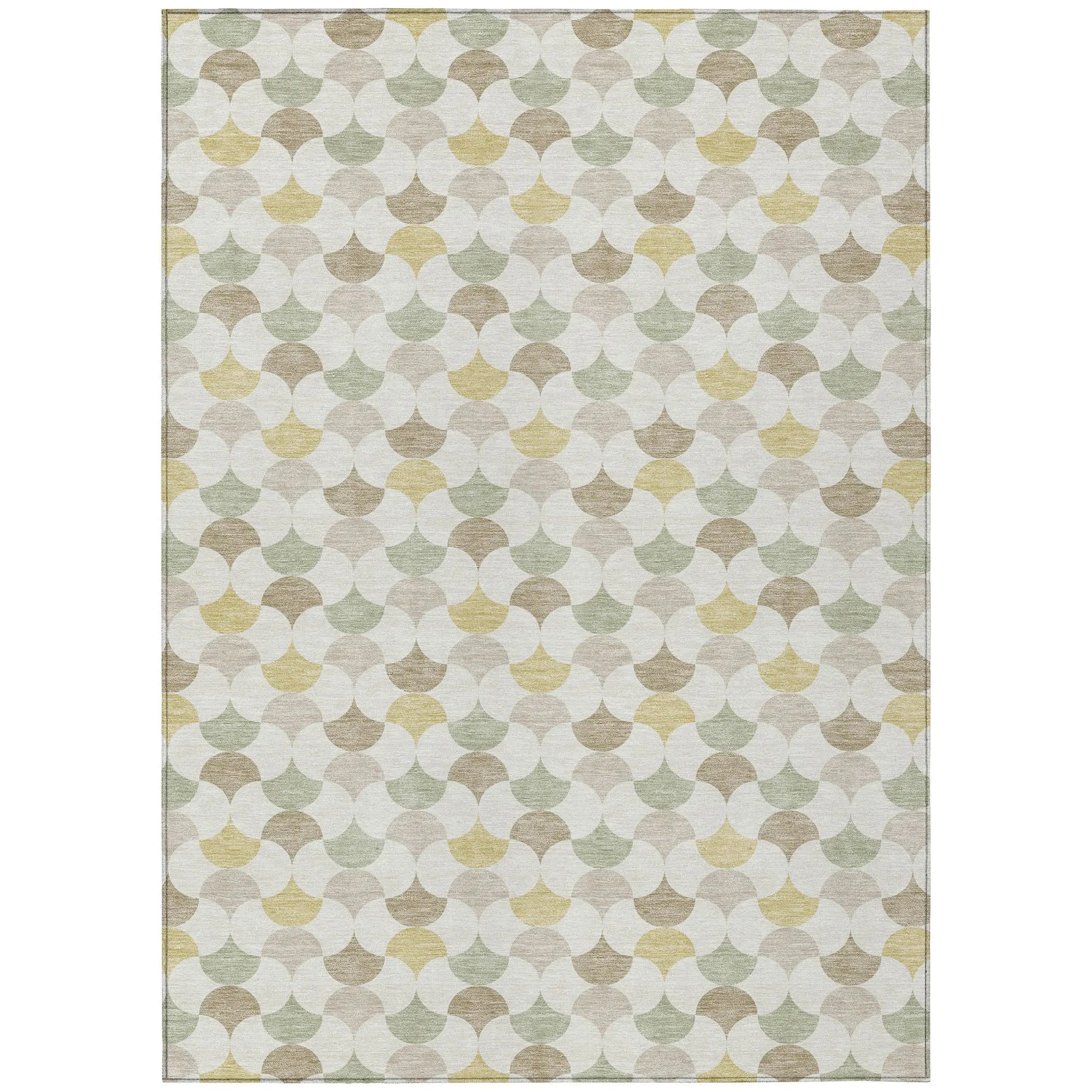 8' X 10' Ivory And Wheat Geometric Washable Indoor Outdoor Area Rug Homeroots Outdoor