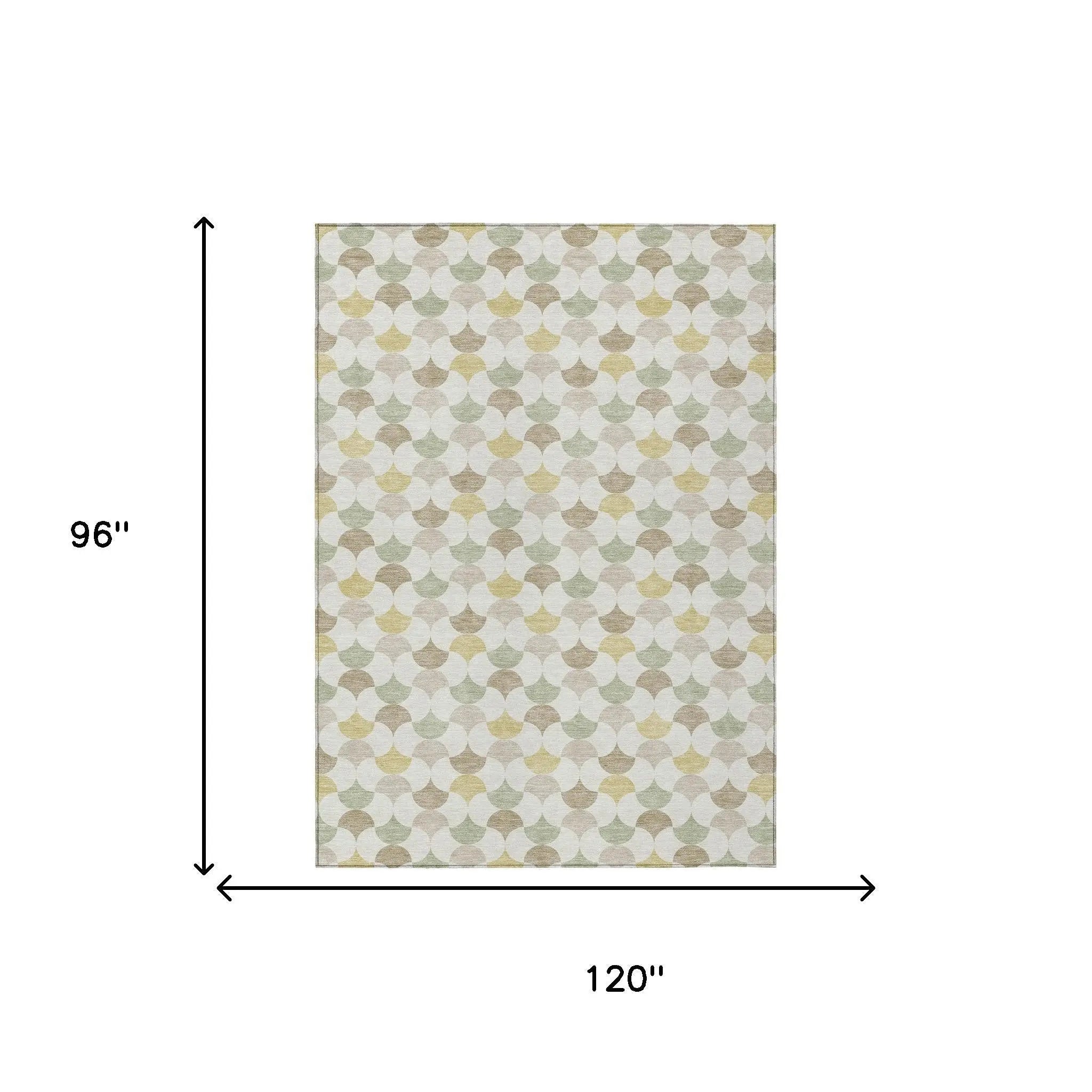 8' X 10' Ivory And Wheat Geometric Washable Indoor Outdoor Area Rug Homeroots Outdoor