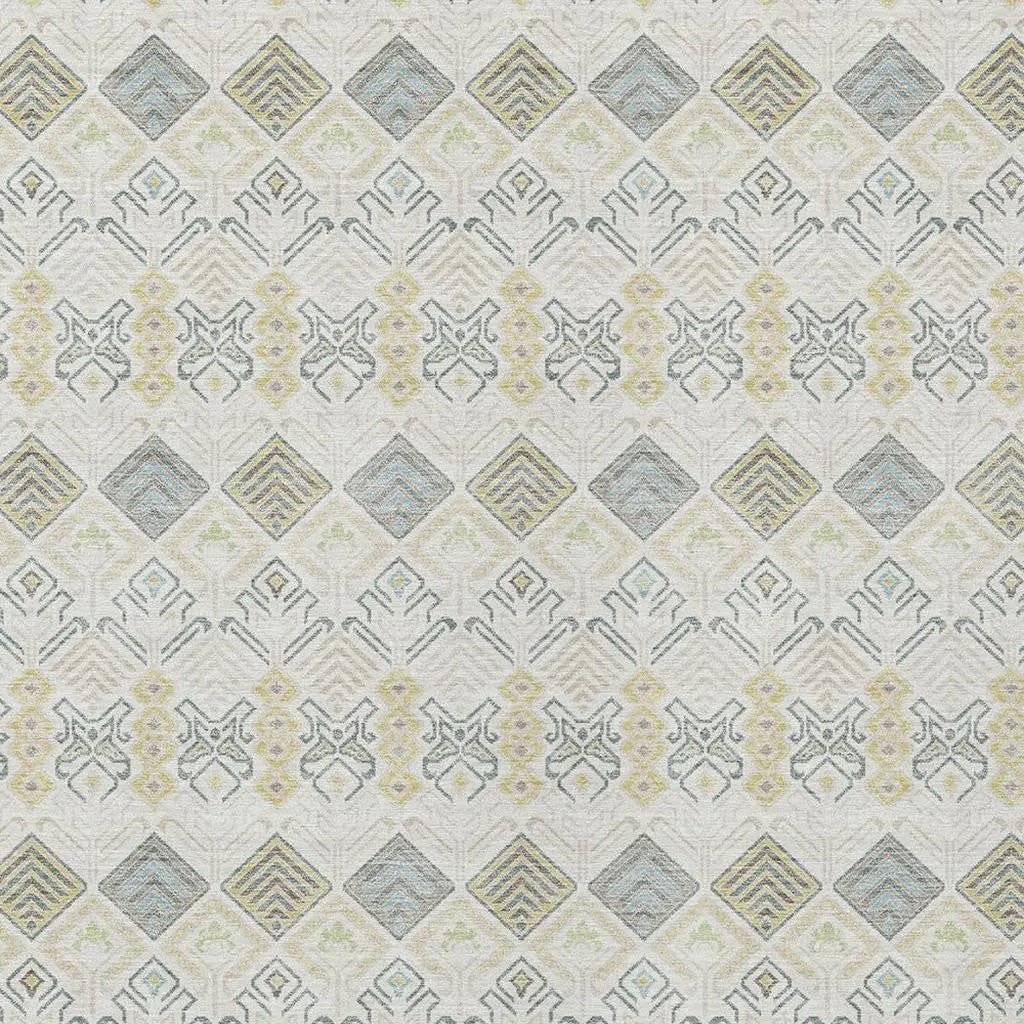 8' X 10' Ivory And Wheat Geometric Washable Indoor Outdoor Area Rug Homeroots Outdoor