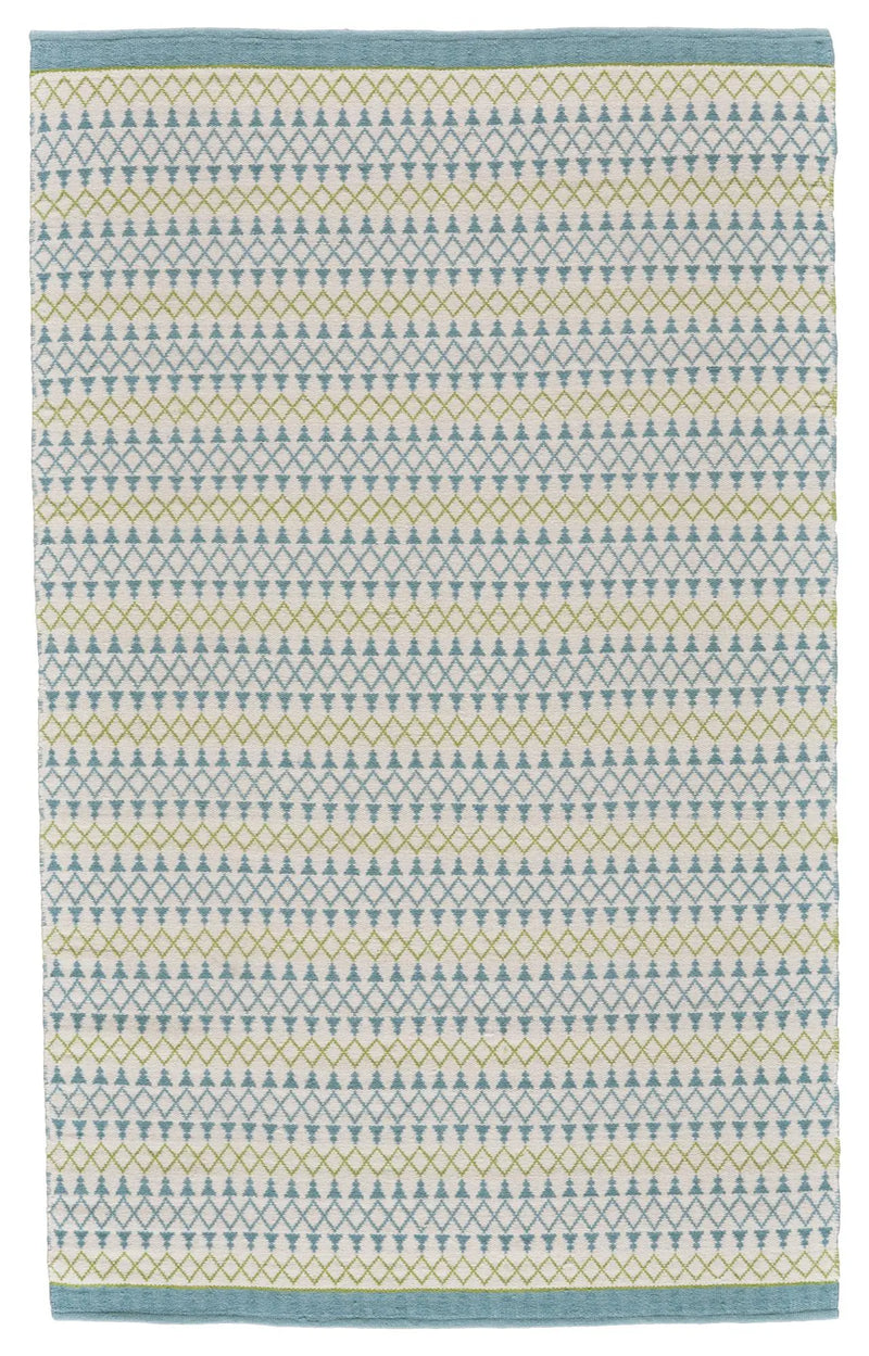 8' X 10' Ivory Blue And Green Wool Geometric Hand Loomed Area Rug Homeroots Home Decor