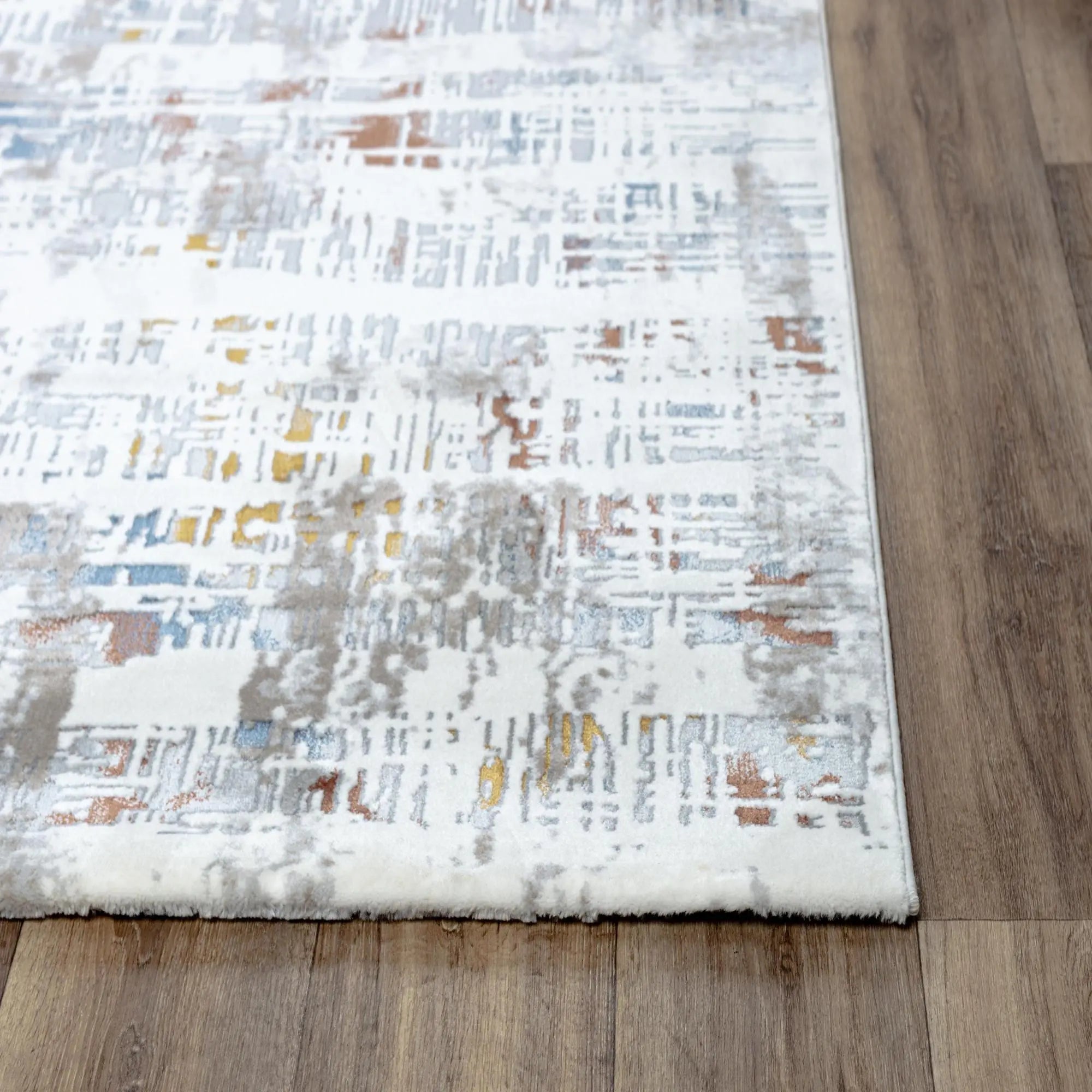 8' X 10' Ivory Blue Orange Red And Gray Abstract Area Rug Homeroots Home Decor