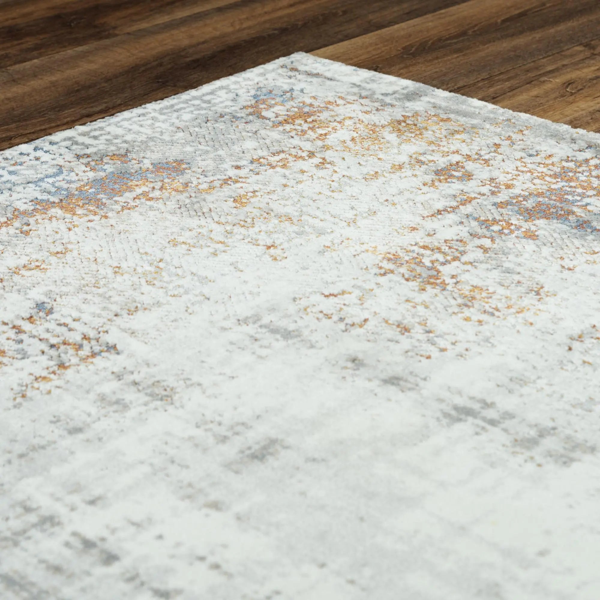 8' X 10' Ivory Blue Orange Red And Gray Abstract Area Rug Homeroots Home Decor