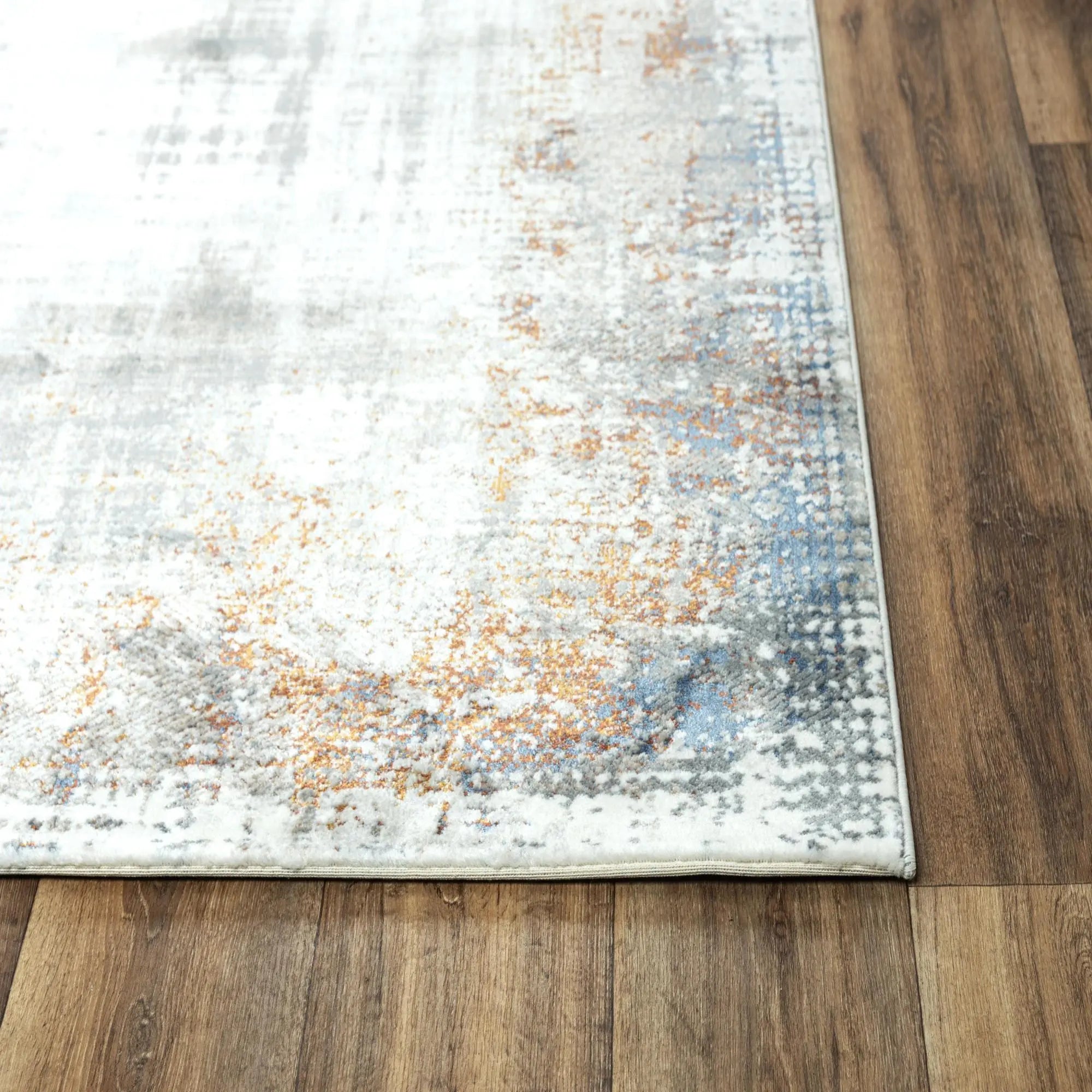 8' X 10' Ivory Blue Orange Red And Gray Abstract Area Rug Homeroots Home Decor